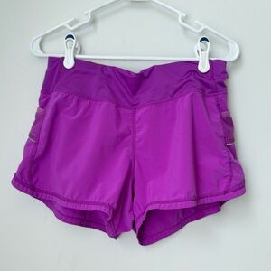 Athleta Purple Running Athletic Shorts with Back Zipper Size Small